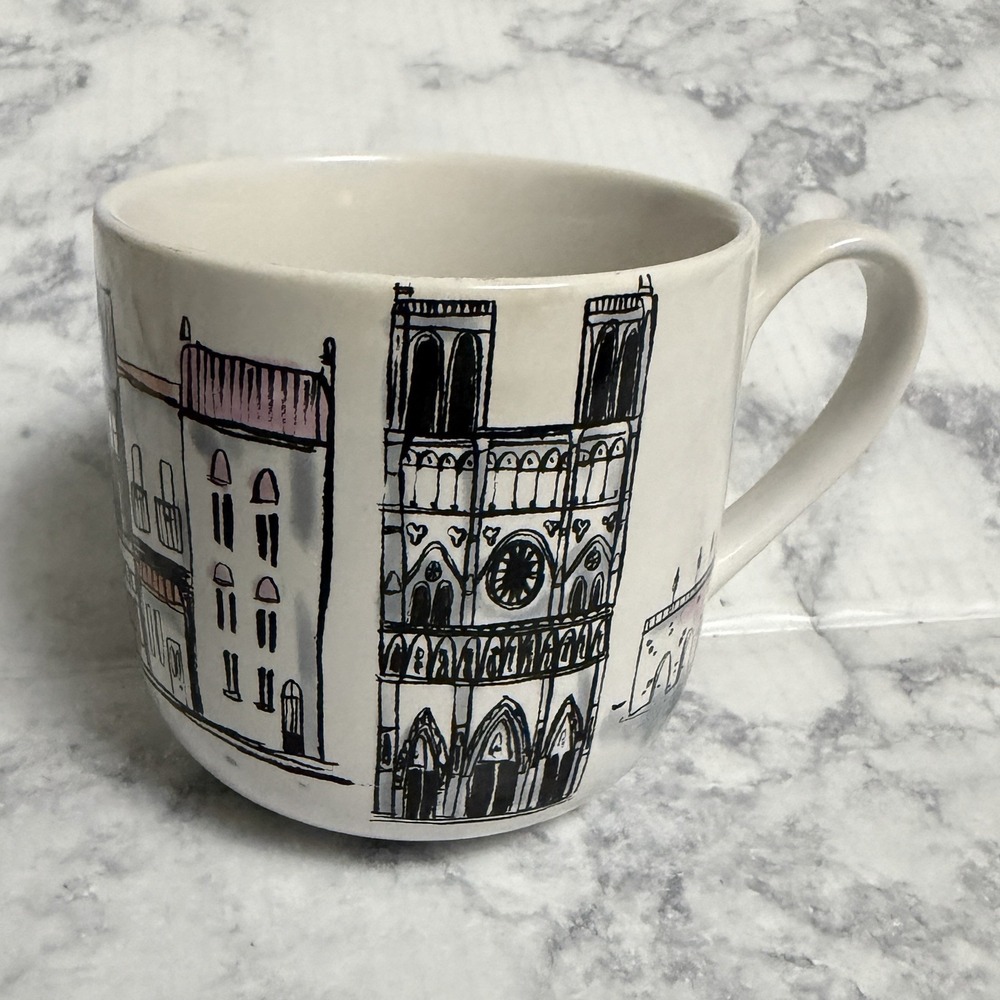 Sur La Table Notre Dame Cityscape Paris France Icon Illustration Coffee Mug 15oz
